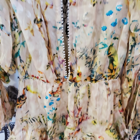 ✴️ NWT HEMANT & NANDITA Veena Floral Dress long Sleeve Size Small Yellow - Picture 5 of 13